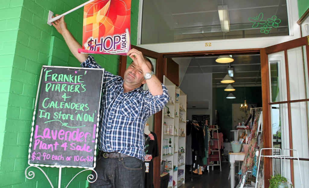 Justin Heaven flies the flag for local shopping after the Shop Local campaign launch earlier this week.